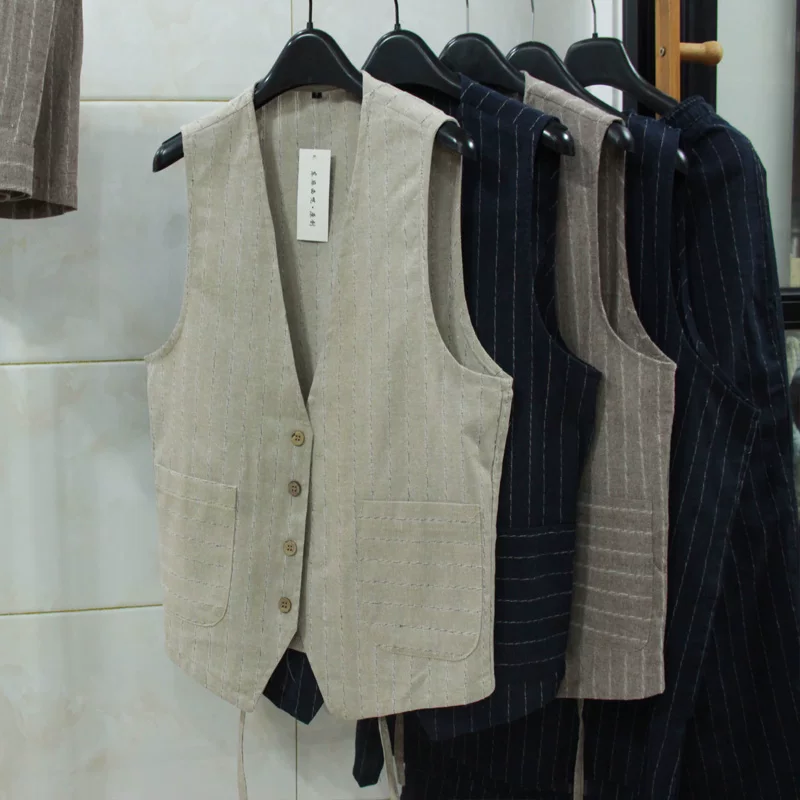 Men Formal Wear For Summer - Brits casual linnen vest voor heren,