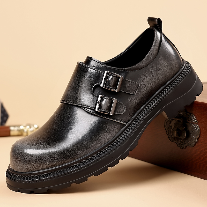 Men Formal Wear Brown - Retro bruine leren vrijetijdsschoenen voor heren,