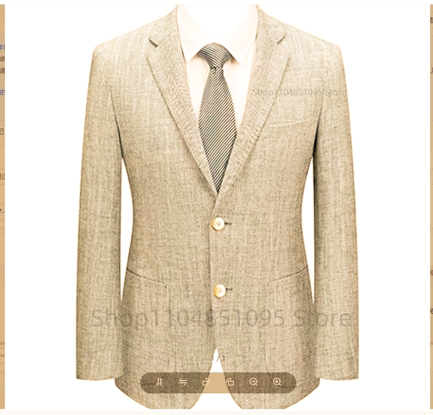 Men Formal Wear For Summer - Heren Slim Fit Linnen Pak Blazer