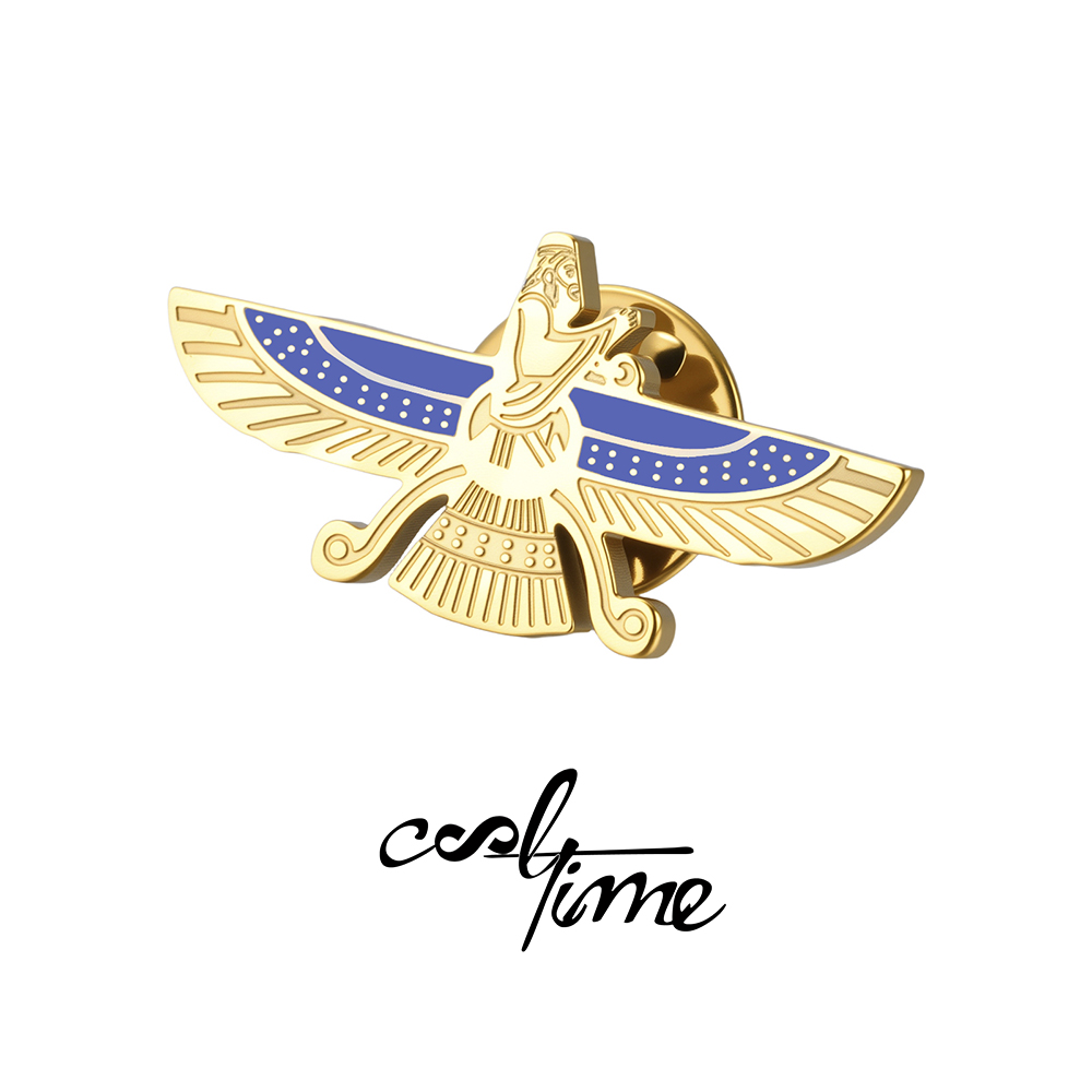 Tuxedo Lapel Pin - CoolTime Faravahar Pin Badge Blauw Emaille