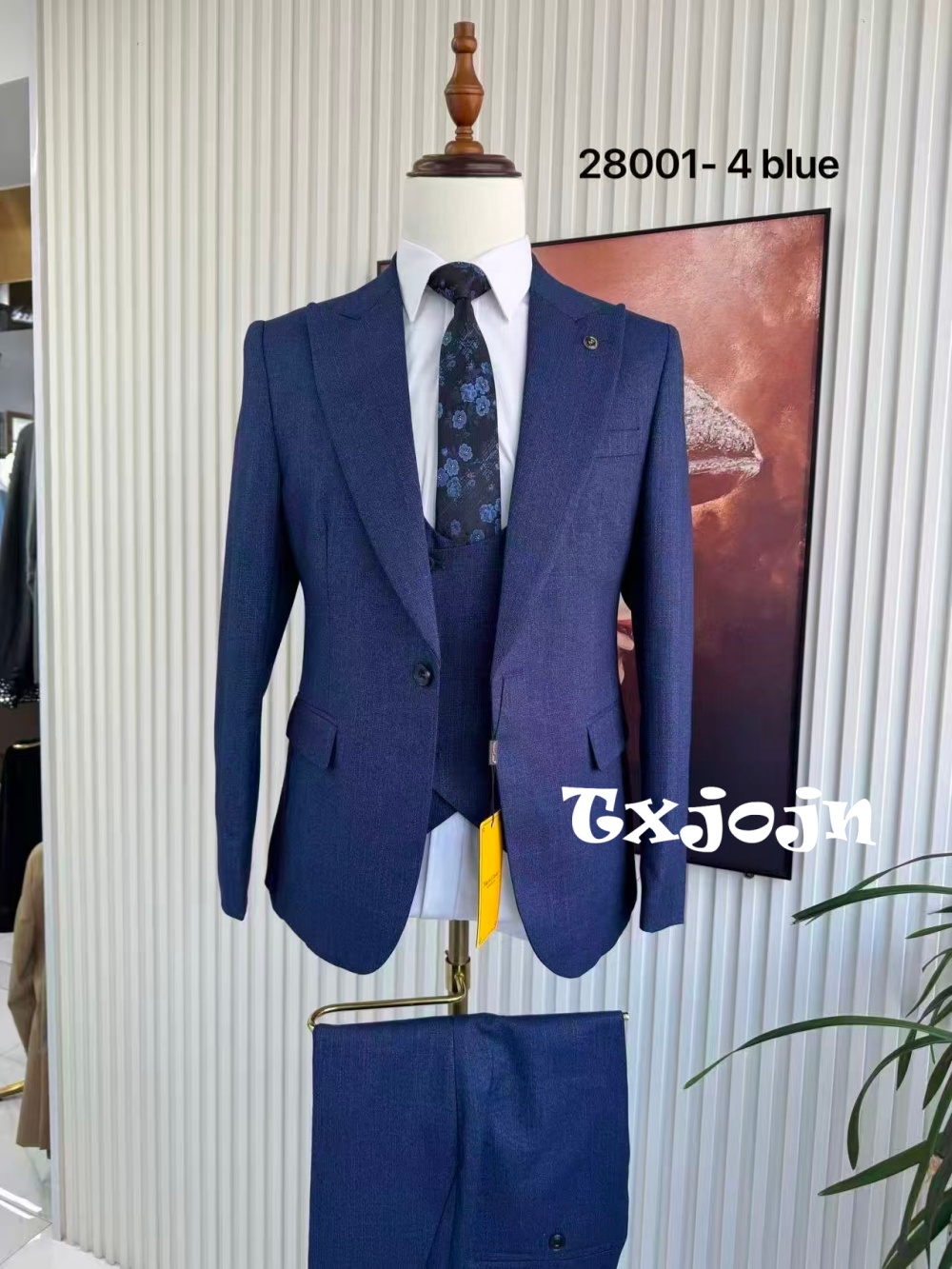 Men Formal Wear Wedding Guest - Blauwe formele herenpakken 3-delig zakelijk onderhandelingspak