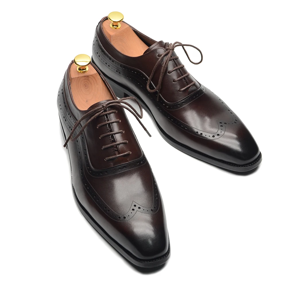 Men Formal Wear Brown - Luxe Heren Wingtip Oxford Jurk Schoenen