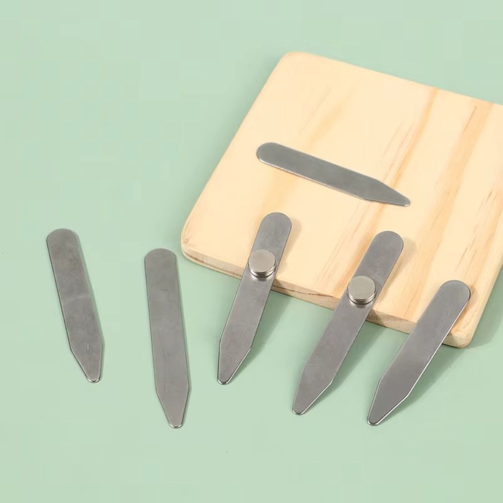 Collar Stay Metal - 6 stuks nieuwe roestvrijstalen kraagsteunen magnetisch