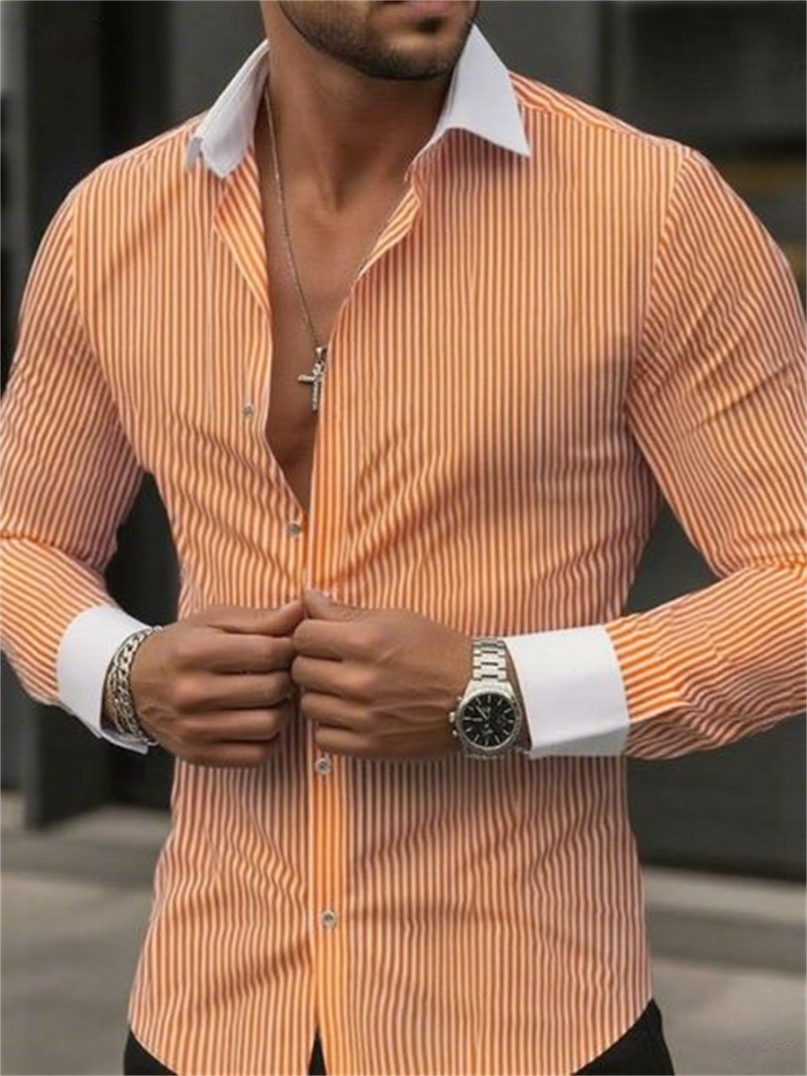 Heren slim-fit gestreepte reve - Men Formal Wear Shirts recensie en prijs