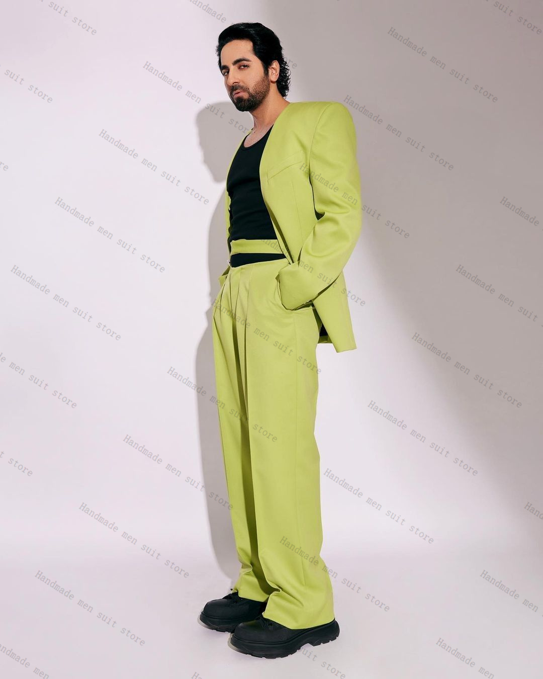 Mode groene mannen pak set 2-d - Men Formal Wear Wedding Guest recensie en prijs