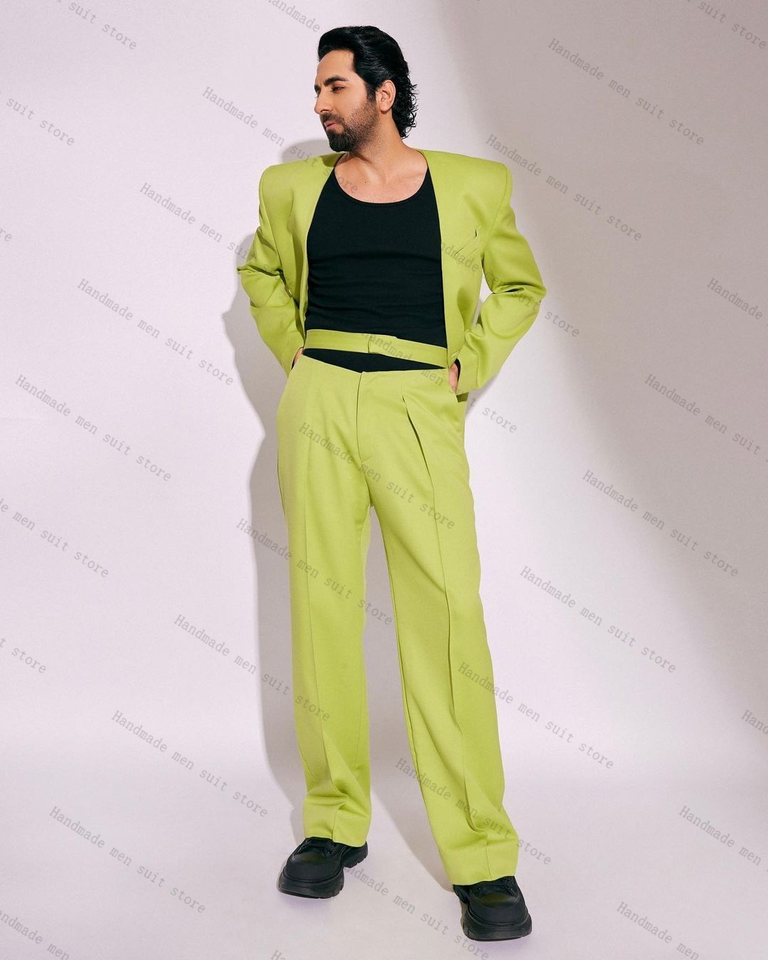 Mode groene mannen pak set 2-d - Men Formal Wear Wedding Guest recensie en prijs