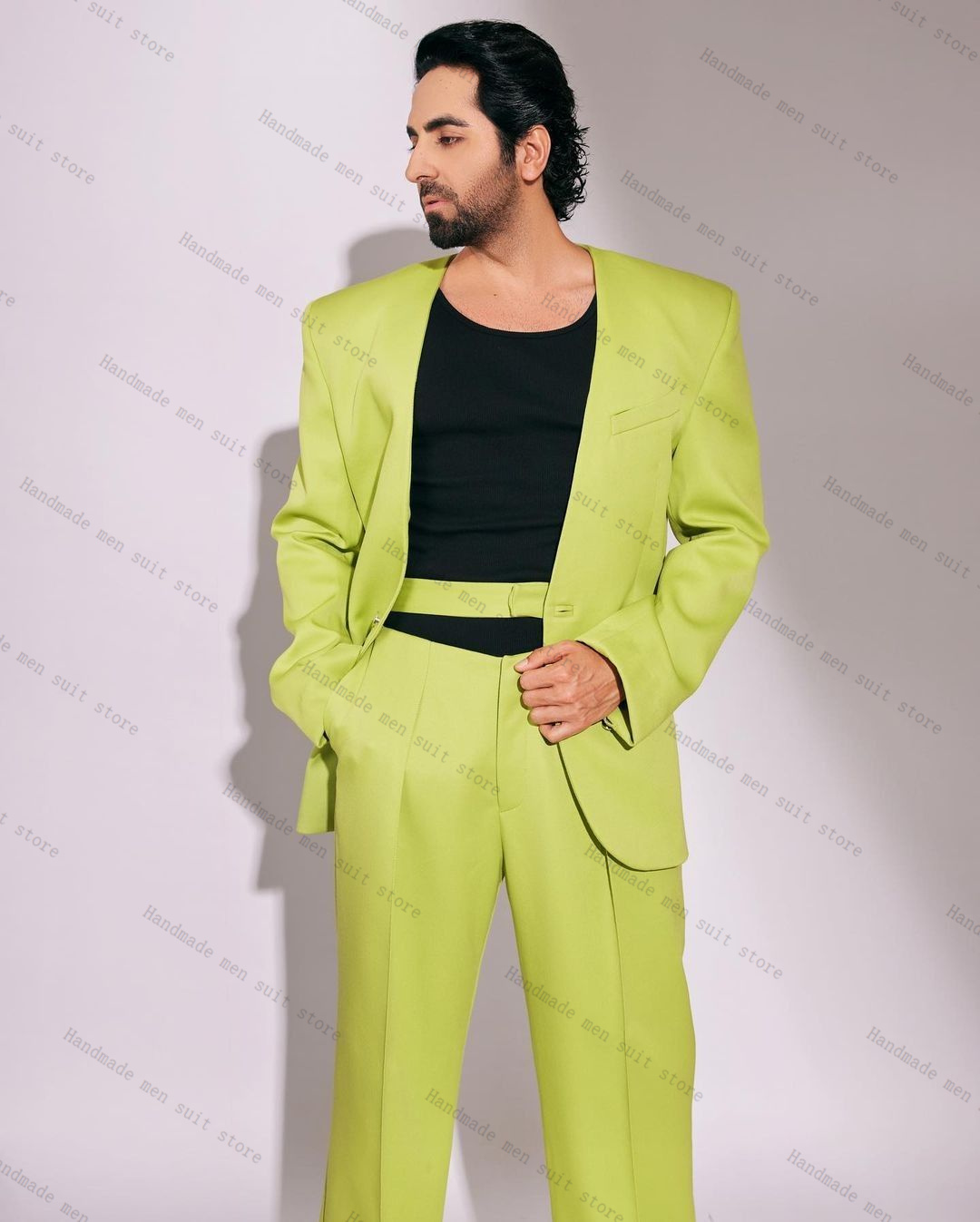 Mode groene mannen pak set 2-d - Men Formal Wear Wedding Guest recensie en prijs
