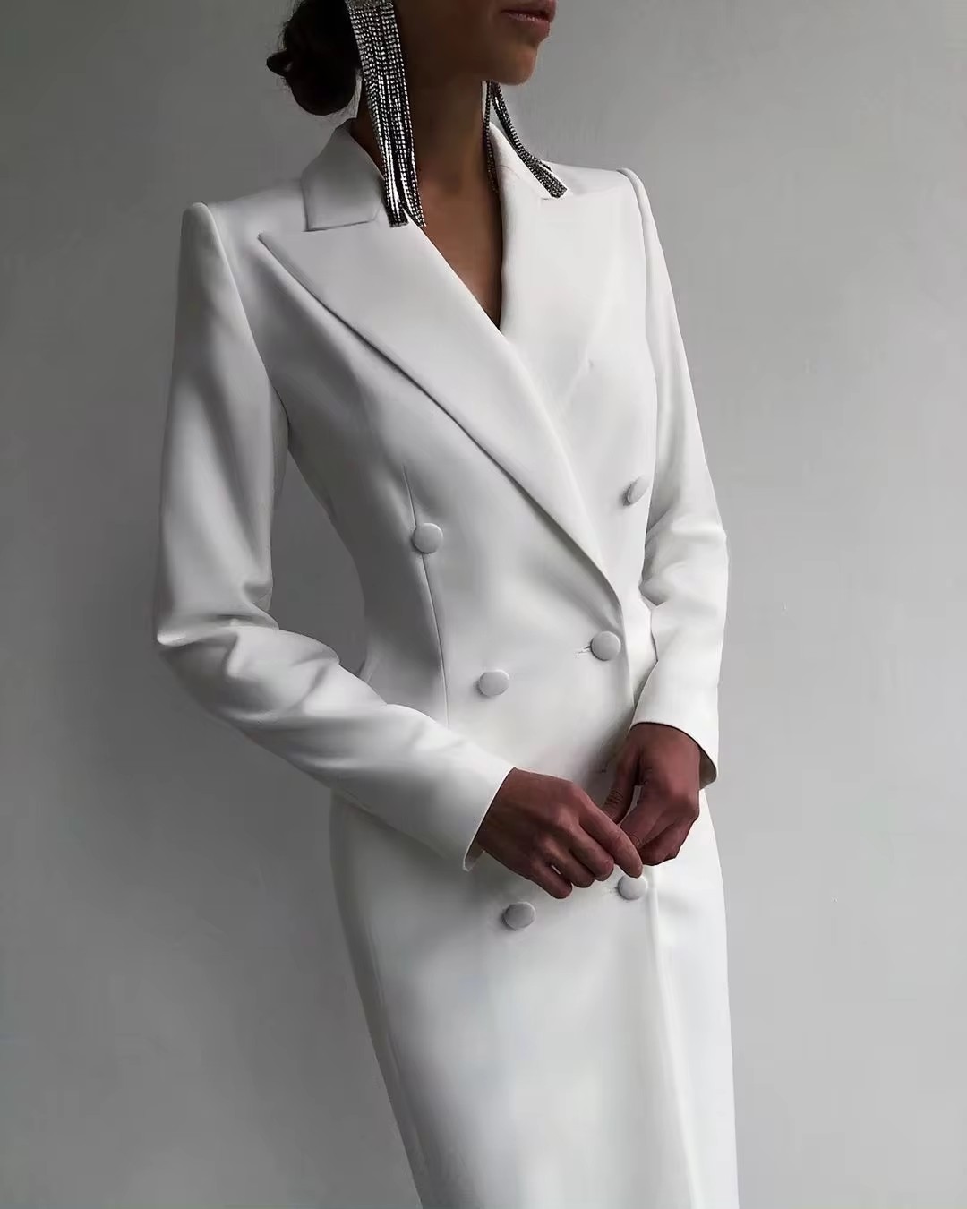 Herfst Witte Double Breasted V - Men Formal Wear Wedding Guest recensie en prijs