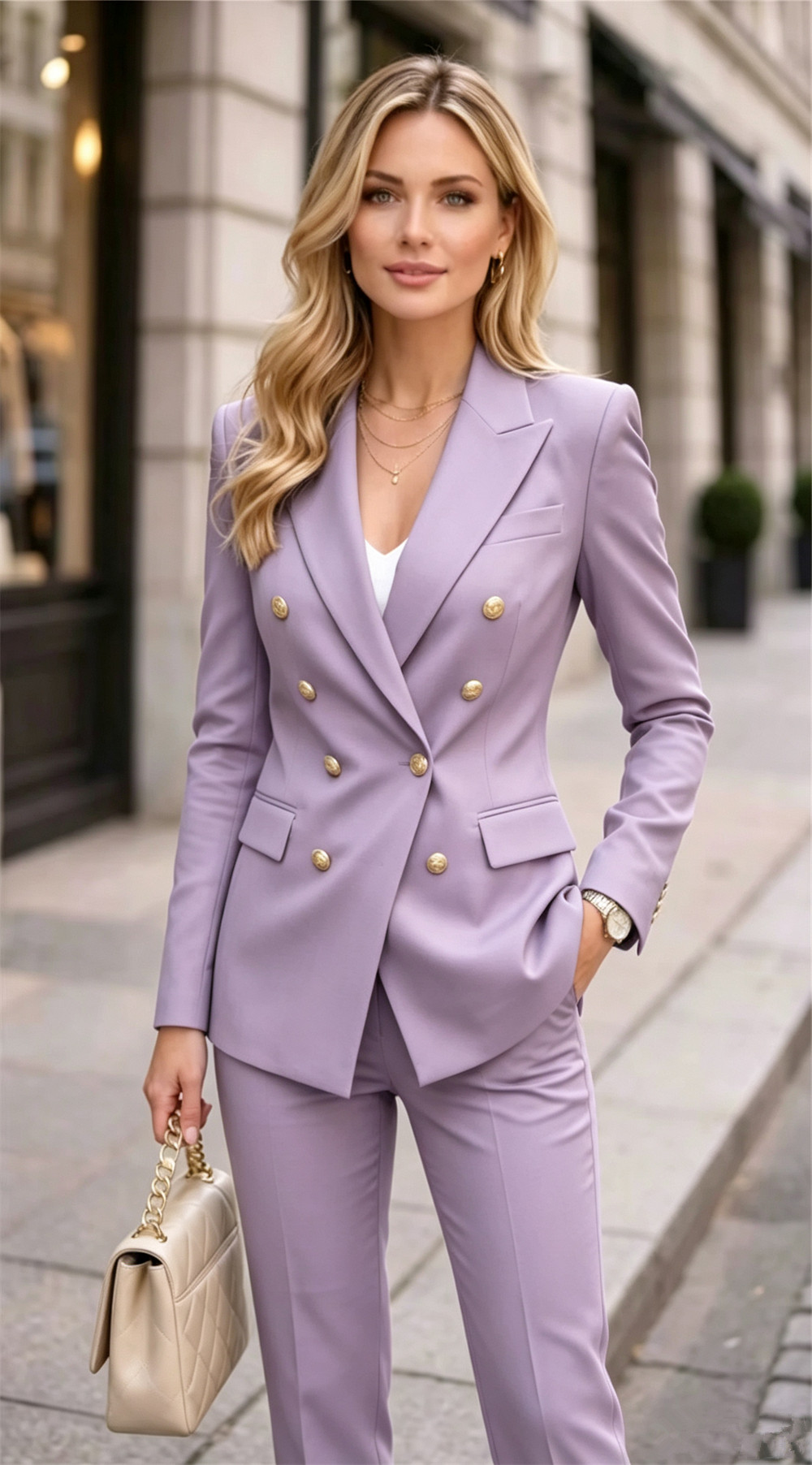 Lavendel Dames Dubbelgespeld 2 - Double Breasted Blazer recensie en prijs