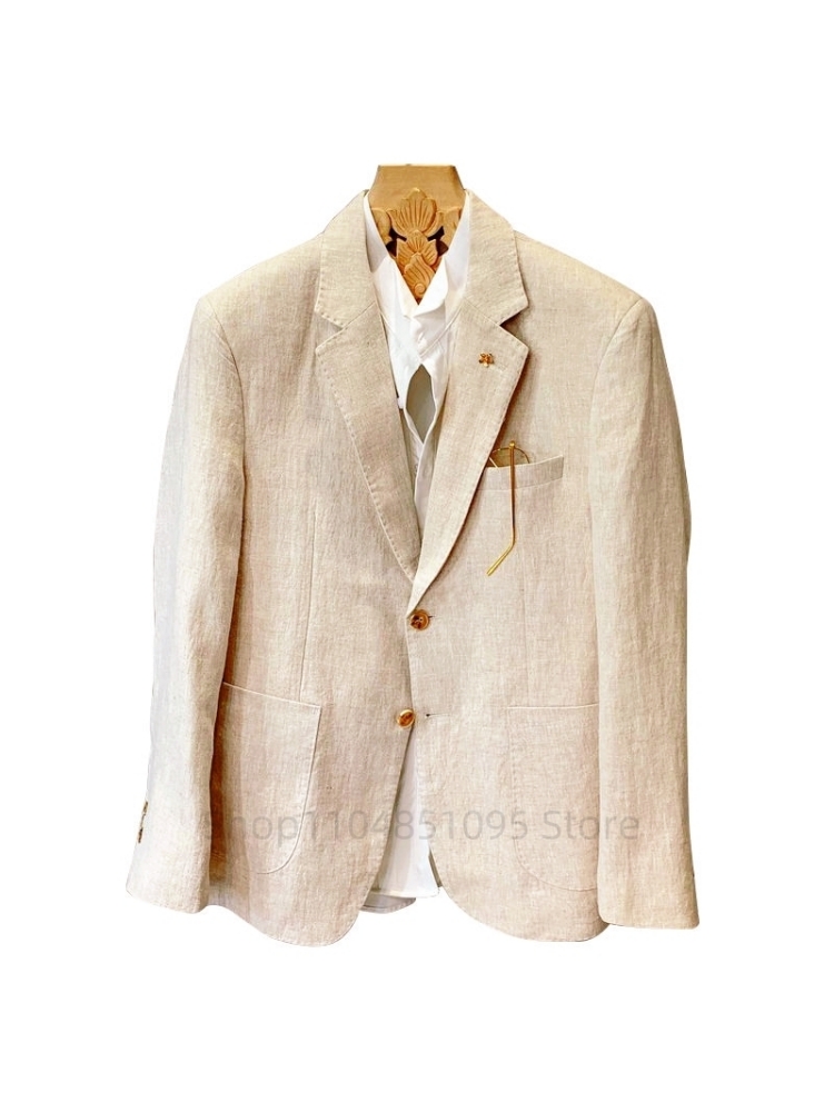 Beige herenpak linnen blazers  - Men Formal Wear For Summer recensie en prijs