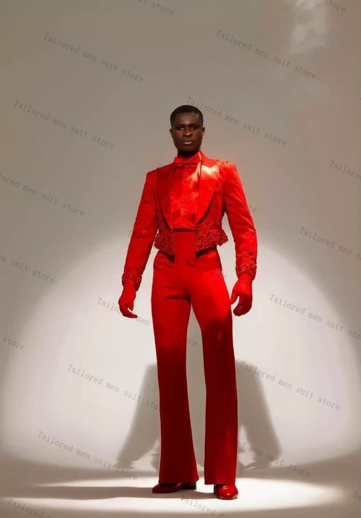 Rode Kristallen Mannen Pakken  - Men Formal Wear Wedding Guest recensie en prijs