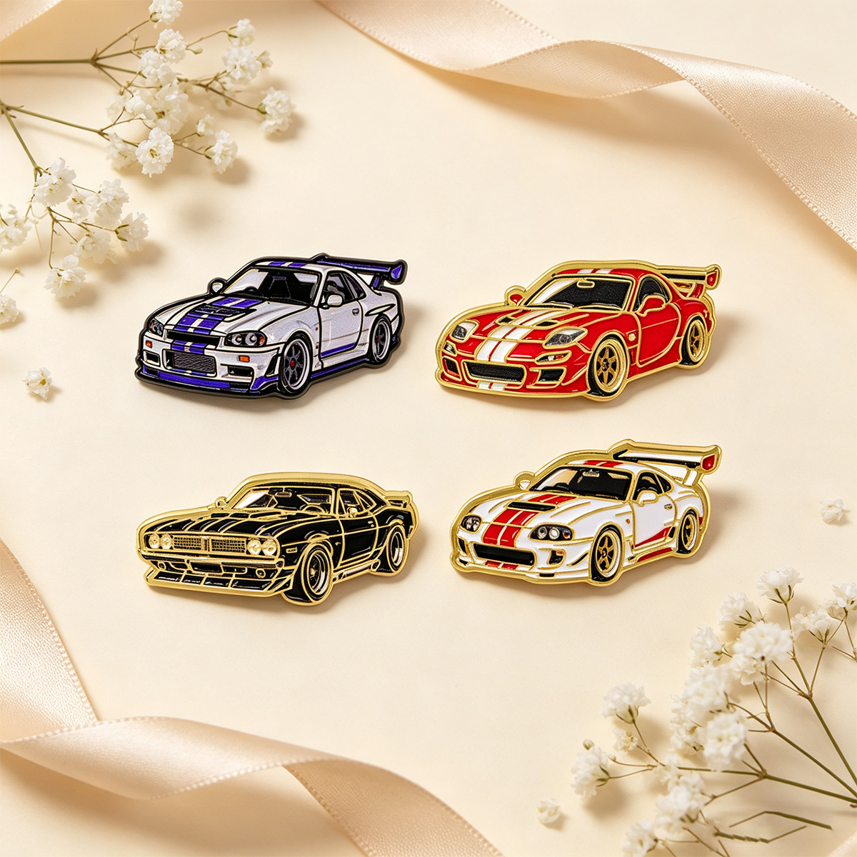 4 stks/set Racing Cars Broche  - Tuxedo Lapel Pin recensie en prijs