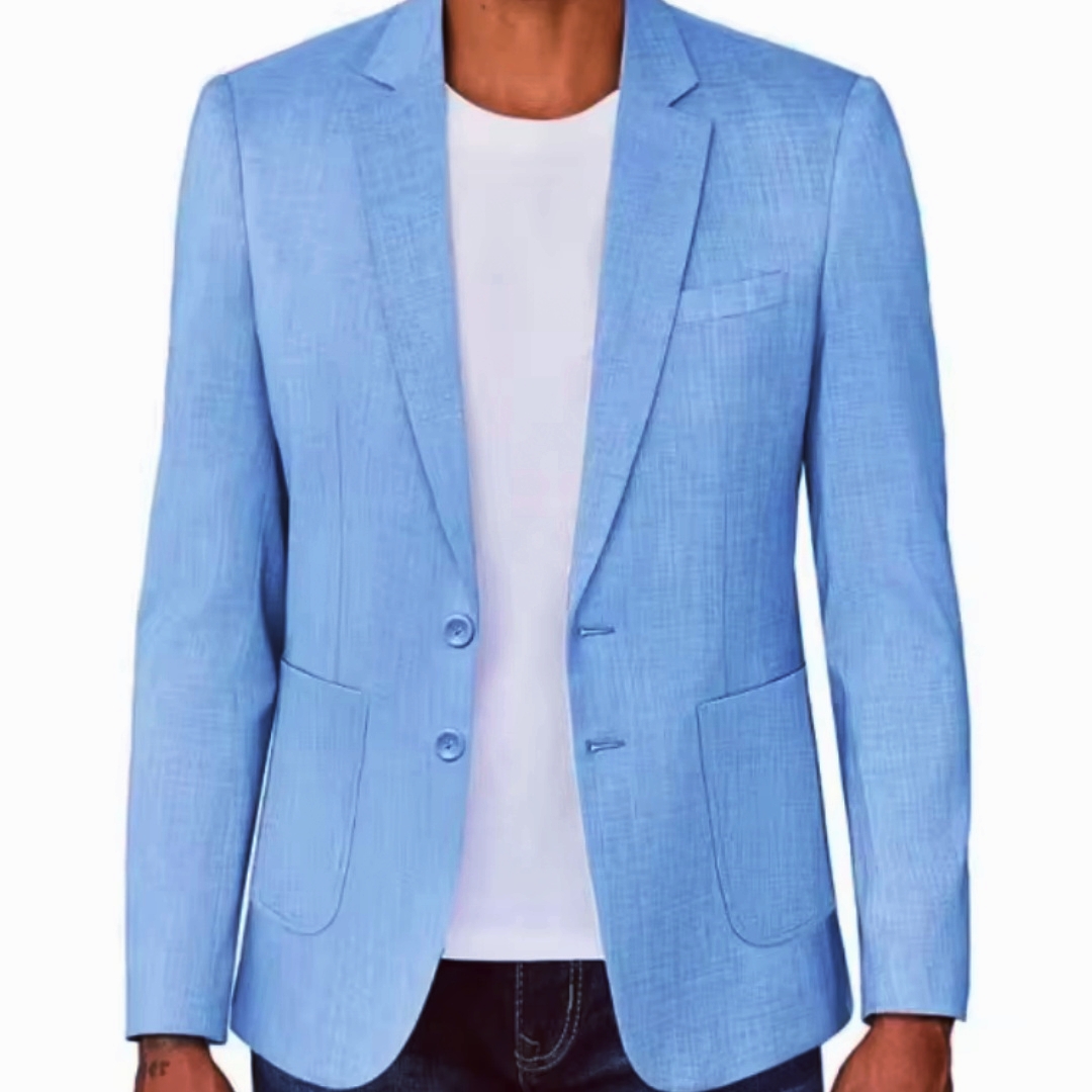 Slim Fit Heren Beige/Blauw Lin - Men Formal Wear For Summer recensie en prijs