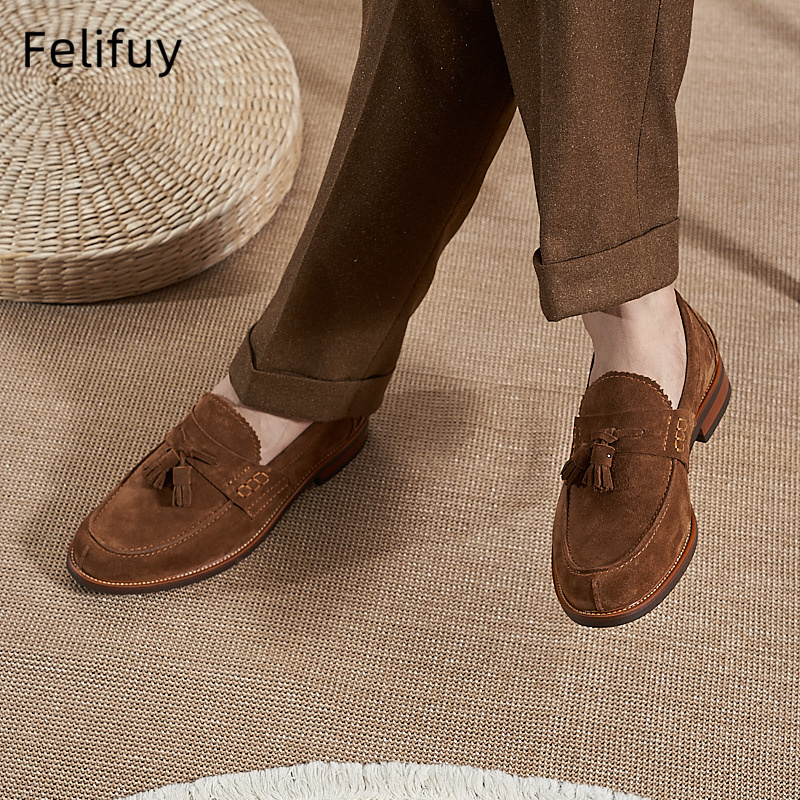 Nieuwe bruine heren platte loa - Men Formal Wear Brown recensie en prijs