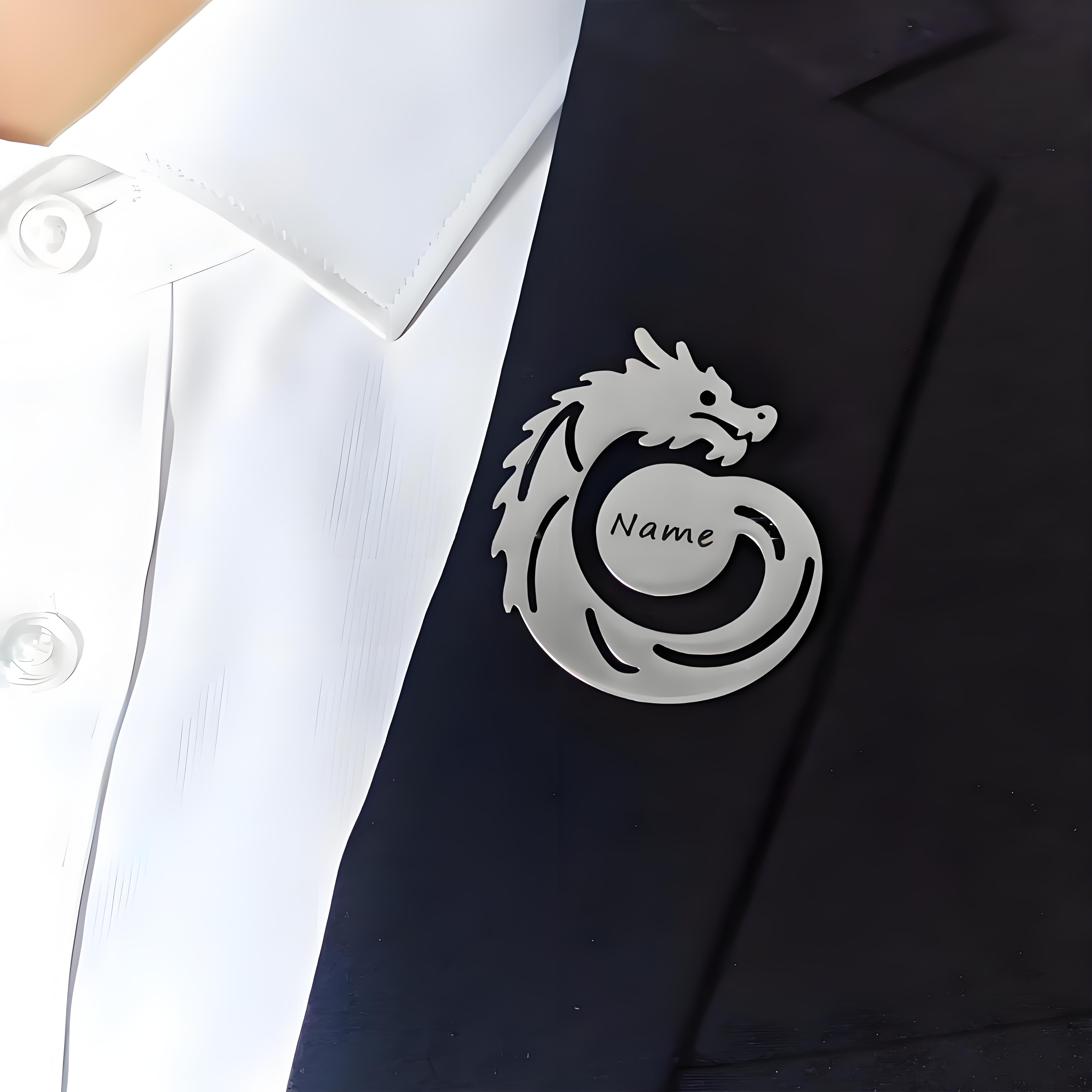 Aangepaste naam Dragon broche, - Men Formal Wear Names recensie en prijs