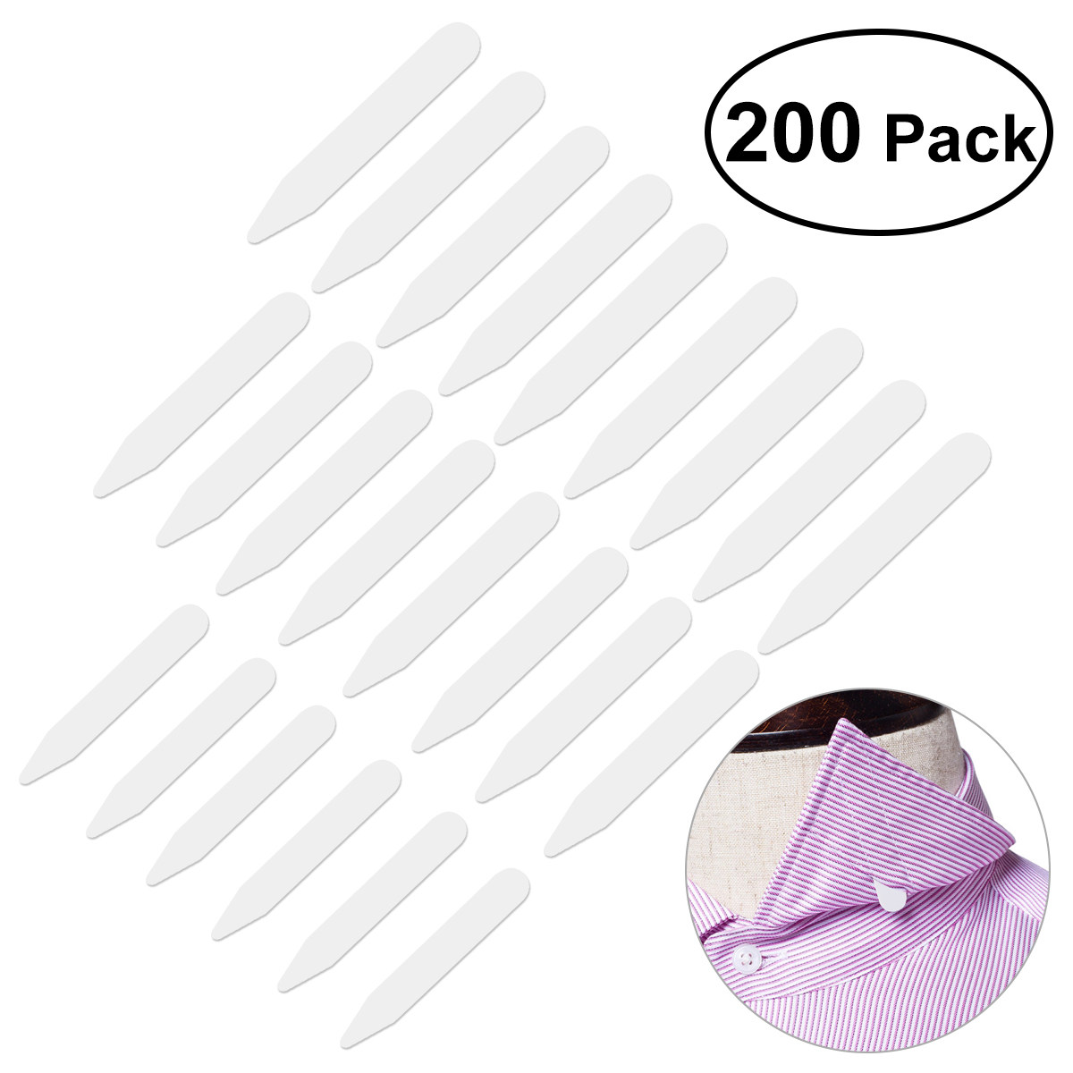 200 Stuks Witte Nylon Steunen  - Collar Stay Metal recensie en prijs