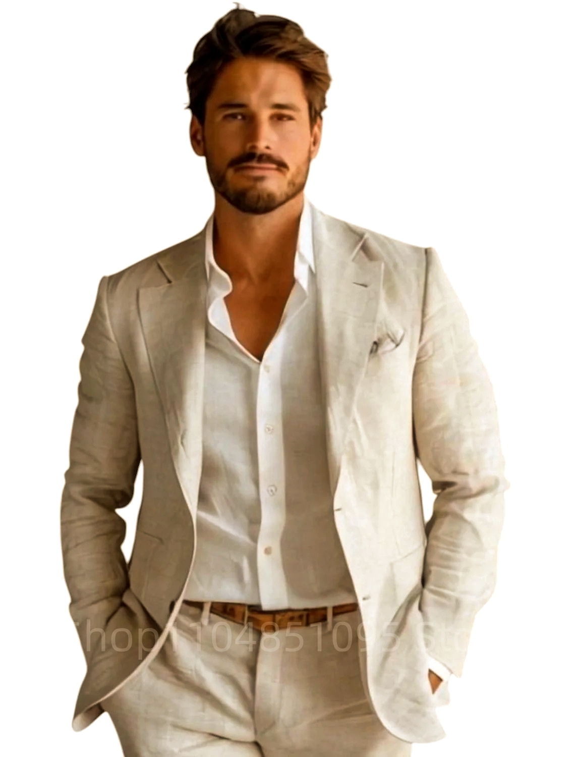Blauwe Slim Fit Heren Linnen B - Men Formal Wear For Summer recensie en prijs