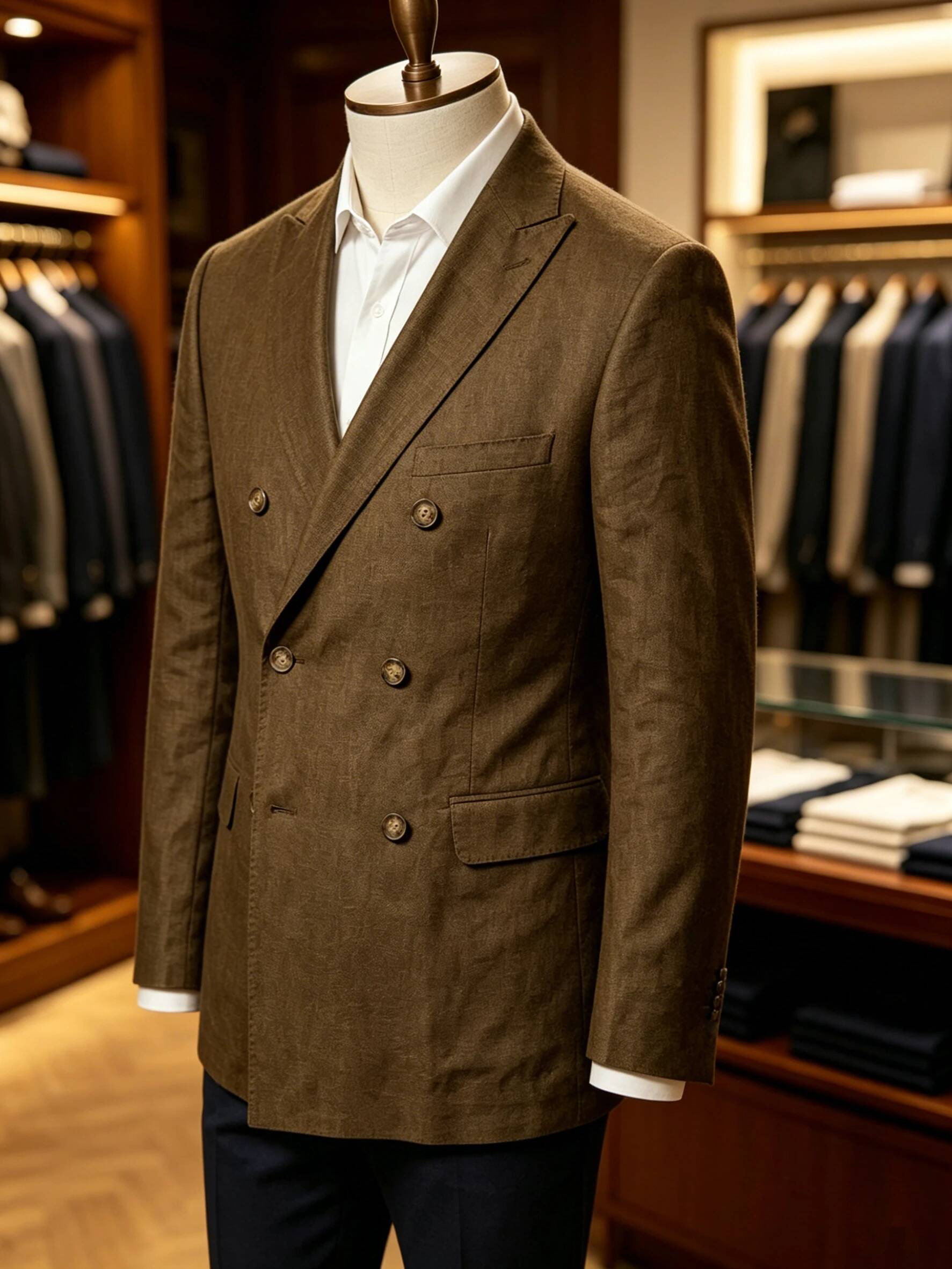 Heren sportjas zomer dubbelgek - Men Formal Wear Brown recensie en prijs