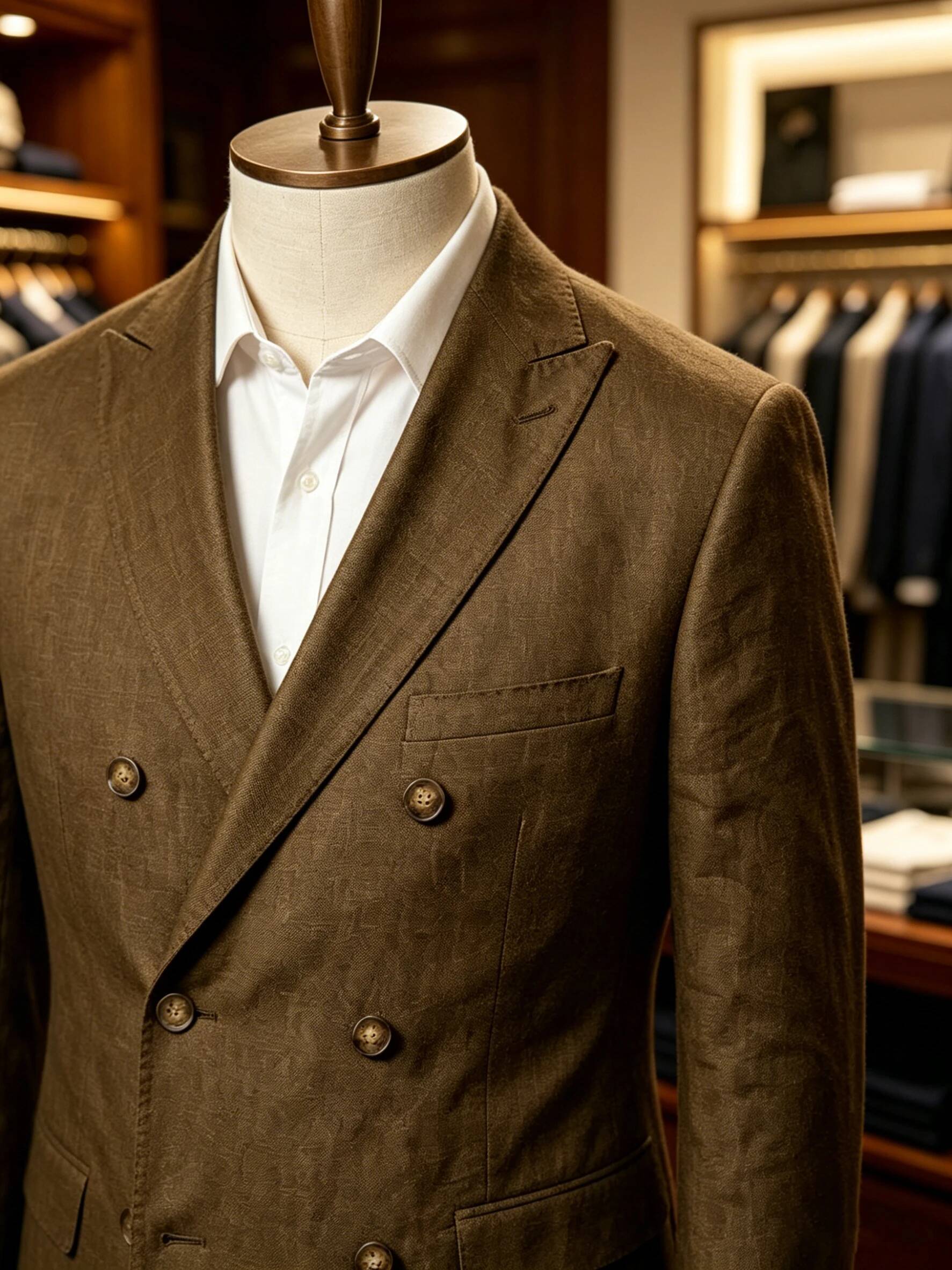 Heren sportjas zomer dubbelgek - Men Formal Wear Brown recensie en prijs