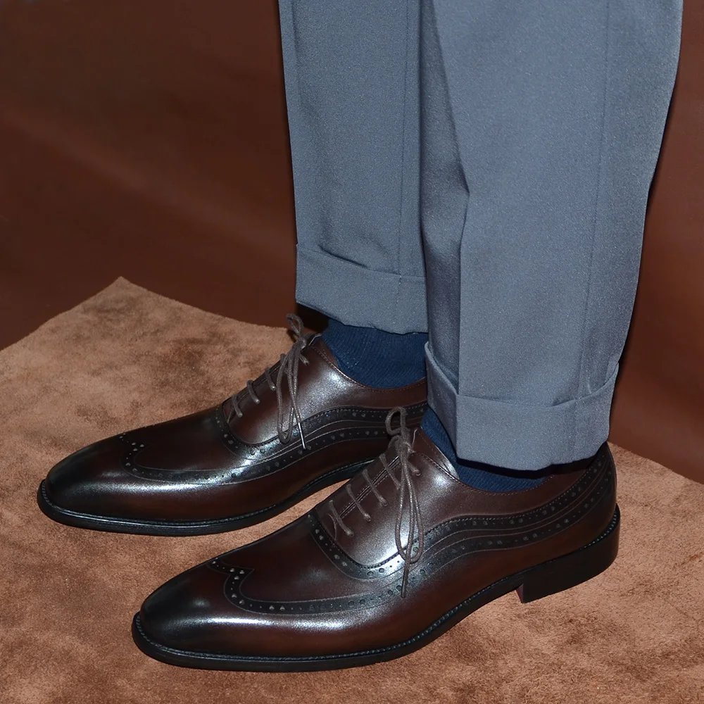 Luxe Heren Wingtip Oxford Jurk - Men Formal Wear Brown recensie en prijs