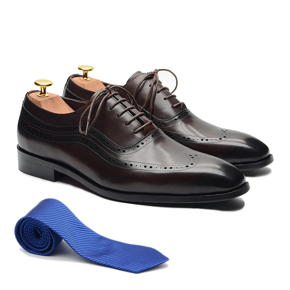 Luxe Heren Wingtip Oxford Jurk - Men Formal Wear Brown recensie en prijs