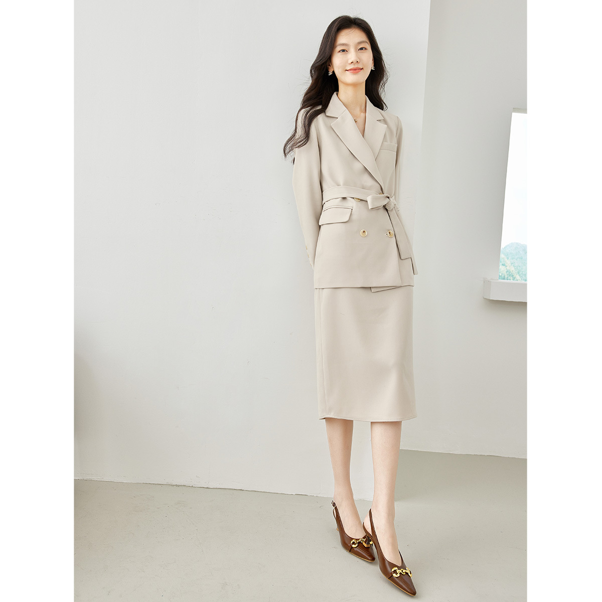 VIMLY Dames Tweedelige Set 202 - Double Breasted Blazer recensie en prijs