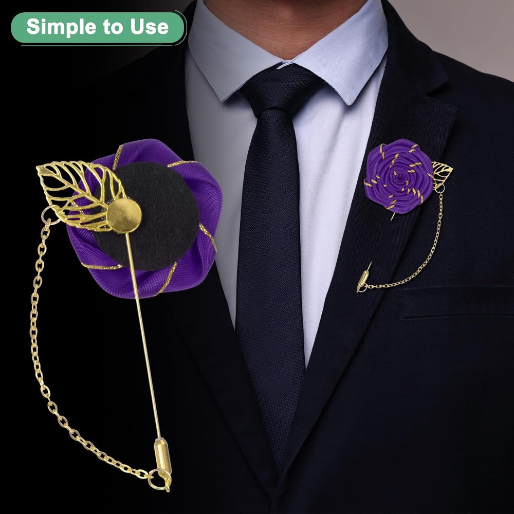 Rozenbroche speld met stoffen  - Tuxedo Lapel Pin recensie en prijs